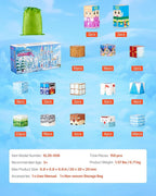 VEVOR Magnetic Blocks, 150 PCS Glacier Castle Set, Magnetic Building Cubes for Kids, STEM Montessori Sensory Toys for Christmas Birthday Gift, Construction Stacking Toy for 3+ Years Old Boys & Girls