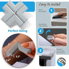 12-Pack Corner Protectors Baby Proof, Furniture Corner and Edge Safety Bumpers, Soft Rubber Foam Cushion Covers, 3M Taped Corner Guards, Baby Child Proofing Pads, Table Corner Protectors, Gray