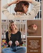 3 Pack Women's Nursing Long Sleeve Tops Breastfeeding Thermal Sweaters with Hidden Zipper Maternity Ribbed Shirts