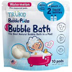 TruKid Bubble Podz Bubble Bath for Kids, Toddlers, & Babies, Tear Free Gentle & Refreshing Bath Bomb for Sensitive Skin with Natural Moisturizers, Non-Toxic, pH Balanced, Watermelon Scent (10 Podz)