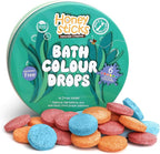 Honeysticks Bath Color Tablets for Kids - Non Toxic Bathtub Drops Made with Natural Ingredients and Food Grade Colors - Fragrance Free - Fizzy, Brightly Colored Bathtime Fun, Great Gift - 36 Drops