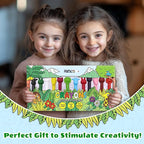 R&DLanci Animal Crayons for Kids, 11-colors Washable Crayon Set with Eraser & Drawing Paper, Non-Toxic Crayon, Easy to Hold, Mess-Free Crayons for Toddlers, Art Supplies for Toddlers and Kids Ages 3+