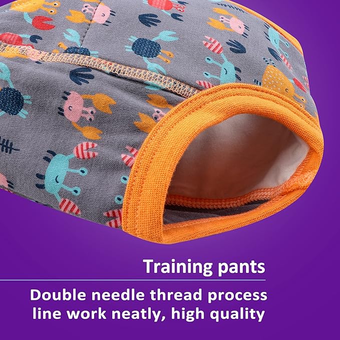 MooMoo Baby 8 Packs Potty Training Pants Cotton Absorbent Training Underwear for Toddler Boy and Girls 2T-9T