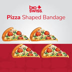 BioSwiss Bandages, Pizza Shaped Self Adhesive Bandage, Latex Free Sterile Wound Care, Fun First Aid Kit Supplies for Kids, 24 Count