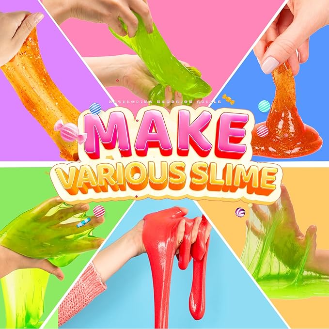 Slime Party Favors, DIY Science Kit for Boys Girls Ages 4-8 6-12, STEM Kit Ice Cream Soft Clay Making Kit for Ages 5-7 8-12 Kids Clay Gift Toys, Girls Birthday Party Supplies