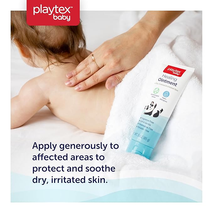 Playtex Baby Healing Ointment, 3 oz. Tube, 3-Pack, Dermatologist Tested, Fragrance Free, Hypoallergenic, Free of Dye, Parabens and Phthalates