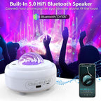 Galaxy Projector with Bluetooth Speaker, Night Light Star Projector for Bedroom, 8 Modes Northern Lights Aurora Projector with Moon, Mood Ambient Lighting for Kids Adults Room, Cord Powered