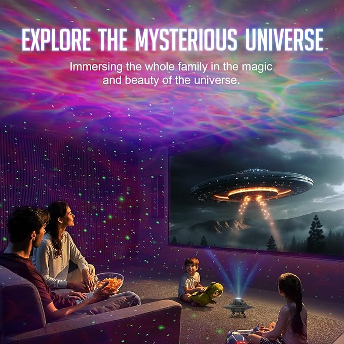 UFO Galaxy Projector, LED Lights for Bedroom, Star Projector, Night Light for Kids and Adults, Starry Nebula Ceiling LED Lamp, Room Decor Aesthetic, Gifts for Christmas, Birthdays, Valentine's Day