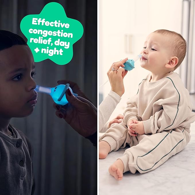 Booger Buddy Nasal Aspirator, Elephant - with LED Light for Babies & Toddlers – BPA-Free Snot Remover for Infant Stuffy Nose and Congestion Relief – Easy to Clean Design