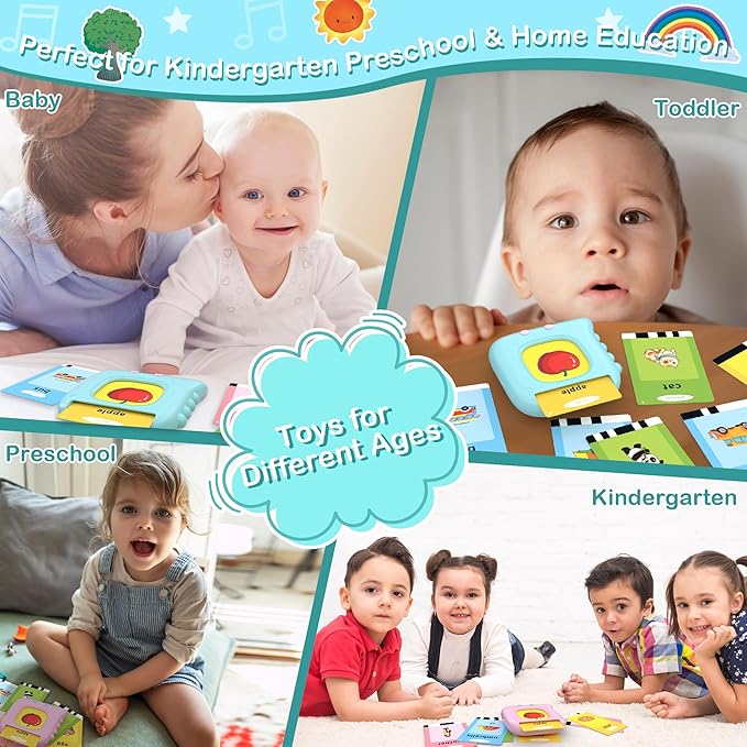 Talking Flash Cards for Toddlers 1-3 with 510 Sight Words, Educational Toddler Toys for 2-4 Years Old Boys Girls Birthday Gift, Montessori Learning Toy for Toddlers, Autism Sensory Speech Therapy Toys