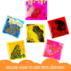 Sensory Soft Gel Liquid Toys: Water Sensory Fidget Toys Square Sensory Toys for Autistic Children 6-Pack