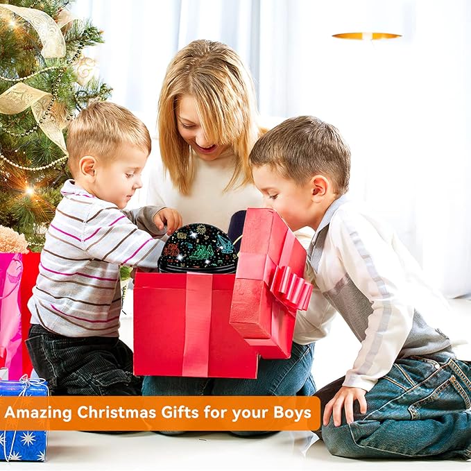 Car Truck Night Light Projector Toys for Boys Age 3-5 Toddler Tractor Nightlights 360 Degree Rotation with 17 Colors Changing Baby Ceiling Light Projector for Boys Girls Bedroom Decoration