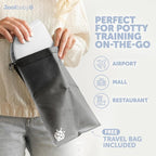 Jool Baby Folding Travel Potty Training Seat for Toddlers, Fits Round & Oval Toilets, Non-Slip Suction Cups, Includes Free Travel Bag (Gray)