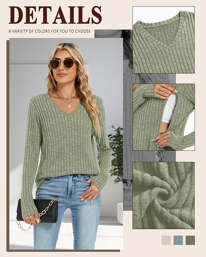 3 Pack Women's Maternity Nursing Tops, V Neck Breastfeeding Sweaters Long Sleeve Hidden Zipper Shirts