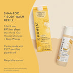 The Honest Company 2-in-1 Cleansing Shampoo + Body Wash Refill Carton | Gentle for Baby | Naturally Derived, Tear-free, Hypoallergenic | Citrus Vanilla Refresh, 32 fl oz