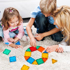 FNJO Magnetic Tiles, 100PCS Building Blocks, STEM Magnets Building Toy Set, Preschool Kindergarten Construction Stacking Toy, School Teacher Supplies, Classroom Must Haves