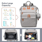 Diaper Bag Backpack with Changing Station, Large Diaper Bag For Boys And Girls, Multifunctional Waterproof Travel Diaper Backpack, Baby Bag with USB Charging Port for Moms Dads, grey