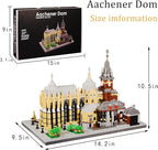 Micro Building Blocks Kit 6650PCS Germany Medieval Aachen Cathedral Miniature Building Block Set Church Architecture Construction Model for Adult and Teens Age of 14+