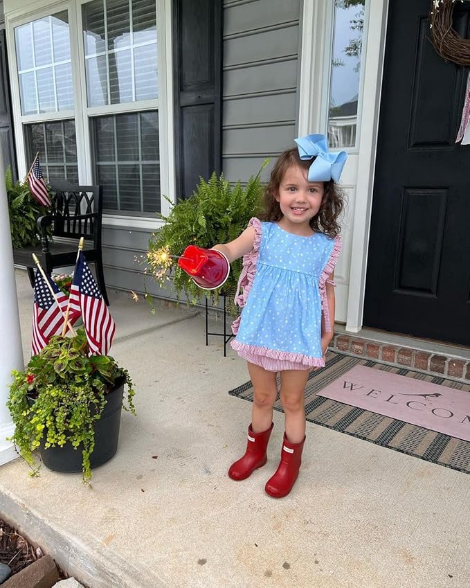 Wee Ones Girls' Plain Wrap Classic Grosgrain Hair Bows on a WeeStay No-Slip Hair Clip, Handmade, King, Millennium Blue