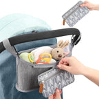 Accmor Universal Stroller Organizer with Detachable Phone Bag, Stroller Bag Caddy Organizer Stroller Accessories for Uppababy, Baby Jogger, Nuna, Doona, Britax Strollers