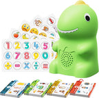 Sensory Dinosaur Pen Reading Toy Set, 73PCS Talking Flash Cards&6 Stickers, Interactive Educational Gifts for Autistic Toddlers, Montessori Language Learning, Speech Therapy Toddler Toys for Birthday