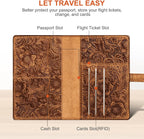 Slim RFID Blocking Leather Passport Holder Travel Bifold Wallet For Men And Women