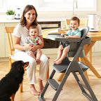 6-in-1 Baby High Chair, Convertible Highchair for Babies to Toddlers, Step Stool for Dining Time, Foldable & Easy Clean, Space-Saving Design, Adjustable, Navy Blue