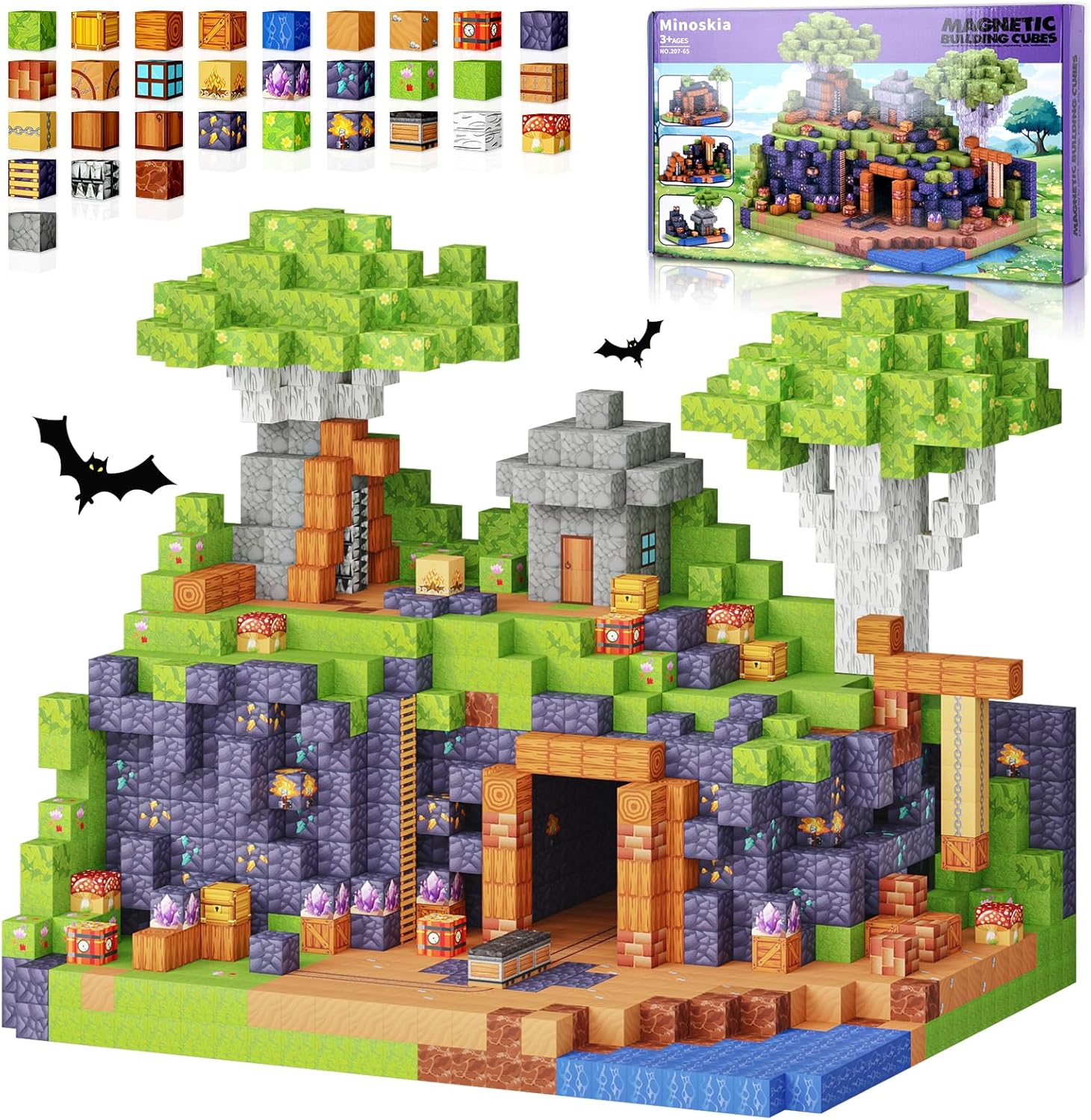 150PCS Magnetic Blocks, Build 3D Magnetic Building Blocks Set for Kids Ages 3+ Boys and Girls, Magnet Blocks STEM Sensory Educational Christmas Birthday Gifts Construction Toys