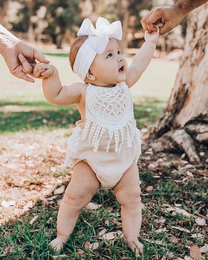 doboi 20pcs Baby Girl Bows Baby Headbands Hair Accessories Big Bows for Baby Girls Infant Newborn Toddler Baby Bows and Nylon Headbands