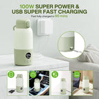 Portable Bottle Warmer for Travel,Formula Container to Go 12.8oz Baby Bottle Warmer with 2-Min Fast Heating,Milk Warmer for Baby Travel Essential with Long Time Keep Warm Function