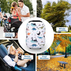 Rquite All-in-1 Car Seat Cover Baby, Carseat Covers for Girl Boy, Stretchy Soft Infant Car Seat Cover, Multi-use Baby Carrier Cover, Car Seat Canopy, Stroller Sun Shade, Nursing Breastfeeding Cover