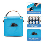 Breastmilk Cooler Bag with Ice Pack Fits 6 Baby Bottles Up to 9 Ounce, Baby Bottle Bag with Shoulder Strap for Nursing Mom Daycare, Blue