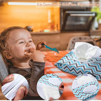 FEBSNOW 4 Pack Baby Wipe Dispenser, Portable Refillable Wipe Holder, Baby Wipes Container, Wipe Dispenser, Reusable Travel Wet Wipe Pouch (Geometric)