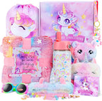 Unicorn Toys for Girls, Kids Gifts with Glowing Blanket, Water Bottle, Eye Mask, Headband, Crossbody Bag, Sunglasses - 12PCS Birthday Gift Toys for Girls 6-10+