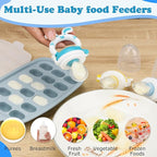 Baby Breastmilk Popsicle Molds & Baby Fruit Feeder-WAJIAYON Silicone Food Freezer Tray Storage Containers,Infant Food Pacifier Feeder and Teether for Babies Easter Bunny Gifts for Boys and Girls