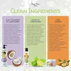 Kids Curly Hair Gift Set | 2-in-1 Kids Shampoo & Conditioner, Curl Cream, & Leave-In Conditioner | Shea Butter, Tear-Free, Frizz Control, & Sulfate-Free, 32 Fl Oz