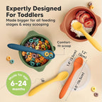 KeaBabies Silicone Baby Spoons, Self Feeding 6-12 months - 3-Pack Baby Weaning Eating Utensils, Toddler First Food Training Spoon, Infant, Kids Feeding Supplies Essential Set,Dishwasher-safe (Valiant)