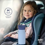 Zak Designs Harmony Disney Stitch Water Bottle for Travel or At Home, 20oz Stainless Steel is Leak-Proof When Closed and Vacuum Insulated with Straw Lid and Carry Handle (Stitch)