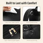 Premium Vegan Leather Diaper Bag Backpack with Waterproof Changing Pad – Reinforced Stitching & Zippers, Baby Bag for Boy Girl, Stroller Straps, Ergonomic Design for Traveling Moms, Black