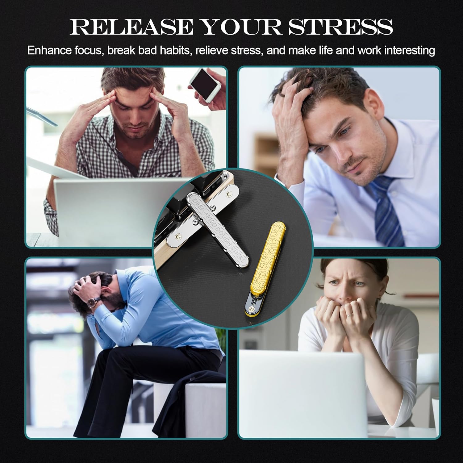 Metal Fidget Slider- EDC Slider Fidget Toys for Adults,Fidget Spinner Toys, Sensory Toys Anxiety Stress Relief Desk Toys Gifts for Boyfriend and Friends(Silver)