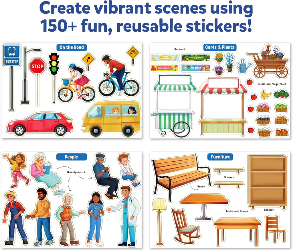 Skillmatics Activity Kit - Creative Storytelling & Skill Building with 150+ Reusable Stickers, Educational, Mess-Free Fun, Preschool & Kindergarten Toy, Gifts for Kids Ages 3, 4, 5, 6, 7