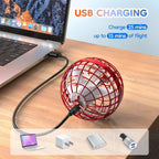 TOMZON Flying Orb Ball, Galaxy Ball Cool Toys for Boys Girls, Hover Ball Boomerang Fidget Spinner, Drone for Kids with Colorful Light Flying Spinner, A32 Red