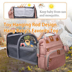 Baby Diaper Bags with Changing Station, Waterproof Diaper Bag Backpack for Moms Dads with USB Charging Port, Baby Shower Gifts, Large Capacity diaper backpack, Pink