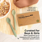 KeaBabies Silicone Baby Spoons, Self Feeding 6-12 months - 3-Pack Baby Weaning Eating Utensils, Toddler First Food Training Spoon, Infant, Kids Feeding Supplies Essential Set, Dishwasher-safe (Sage)