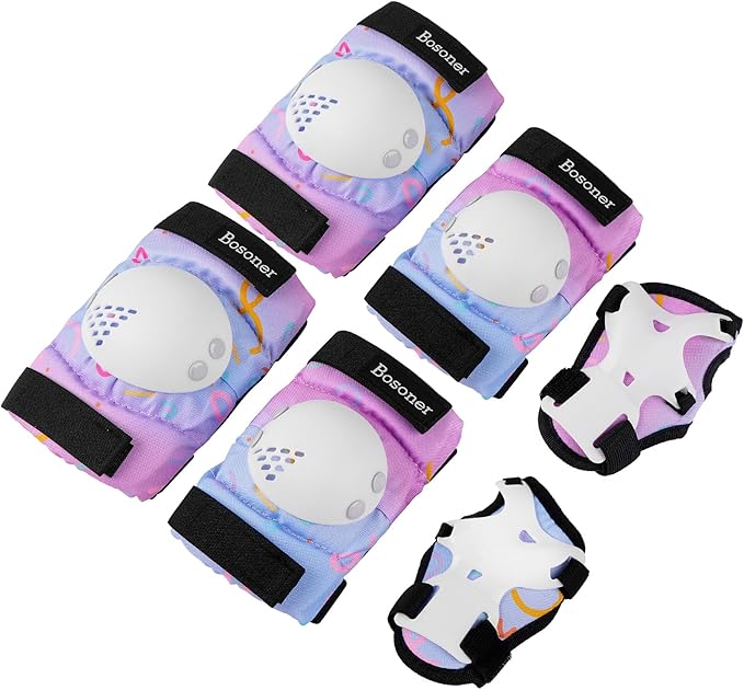 BOSONER Kids/Youth Knee Pad Elbow Pads for Roller Skates Cycling BMX Bike Skateboard Inline Rollerblading, Skating Skatings Scooter Riding Sports