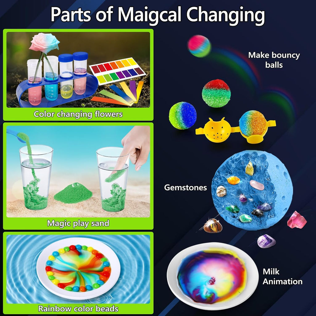 UNGLINGA 300+ Experiments Science Kit for Kids | S.T.E.M Educational Toys with Lab Manual | Volcano, Crystal Growing, Chemistry Set | Christams Birthday Gifts for Boys & Girls