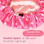 YANIBEST Baby Satin Bonnet Sleep Cap - Double Layer Reversible Adjustable Silky Satin Cap for Infant Toddler(0-6Months,Light Pink)