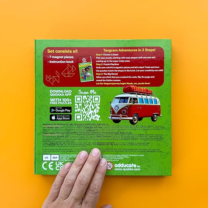 QUOKKA Magnet Game for Kids 3-5 - Tangram Game Kids Ages 4-8 - Travel I Road Trip I Plane I Car Ride - Magnetic Toddler Travel Puzzles