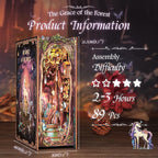 CUTEBEE Book Nook Kit - DIY Miniature House Dollhouse Kit for Adults and Teens, Booknook Tiny House Bookshelf Decor 3D Wooden Puzzle, Gifts for Family, Friends (The Grace of The Forest)