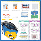 StBernard Kids First Aid Kit, EDC Mini Portable Medical Kit with Cute Bandages, Triple Antibiotic for Children's Daily Boo-Boos, Suits for Home, School, Hiking, Cub Scouts, Backpacking (Blue)